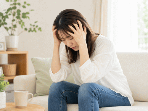 心や体の悩みを一人で抱えている女性